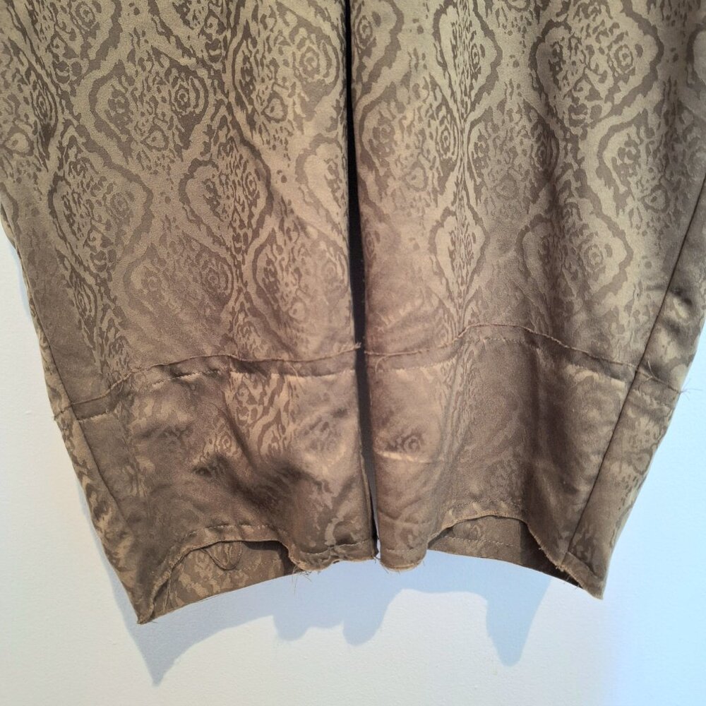 Urban Outfitters Jacquard Jumpsuit Olive Green Satin with Pockets Size M - Picture 5 of 9